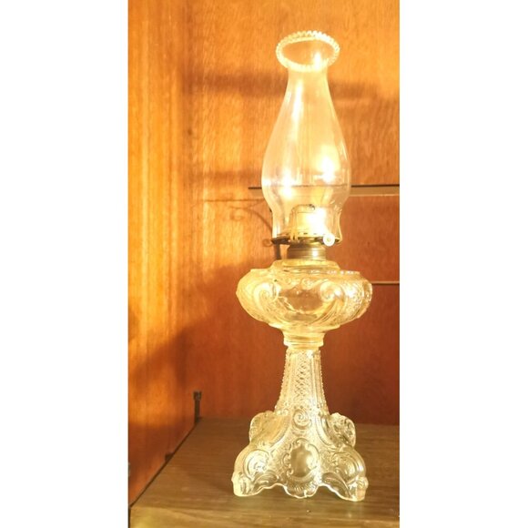 Large Excellent Condition Vintage Lamp Clear Decorative Base 19" Height - Picture 3 of 10